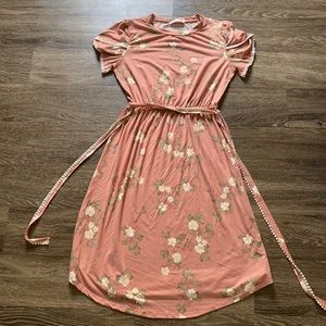 Pink floral dress
